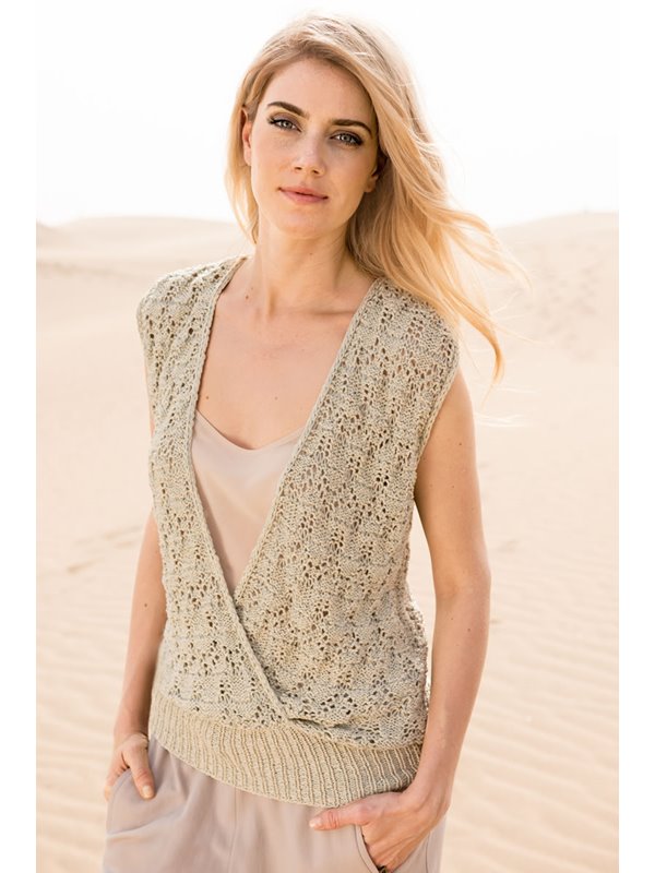 Lana Grossa TOP WITH OVERLAPPING FRONT IN LACE PATTERN Doppio