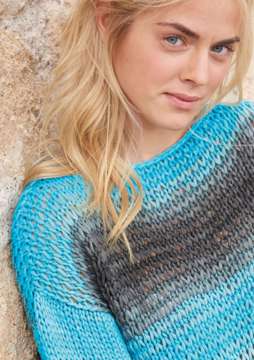 Lana Grossa PULLOVER IN ELONGATED STITCH PATTERN Cashsilk Degradé