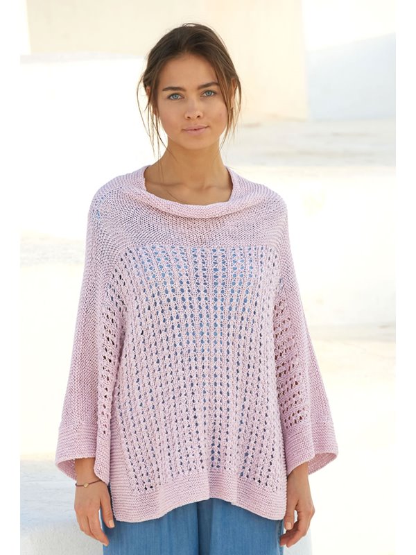Lana Grossa PULLOVER IN GARTER STITCH AND EYELET PATTERN Lavato