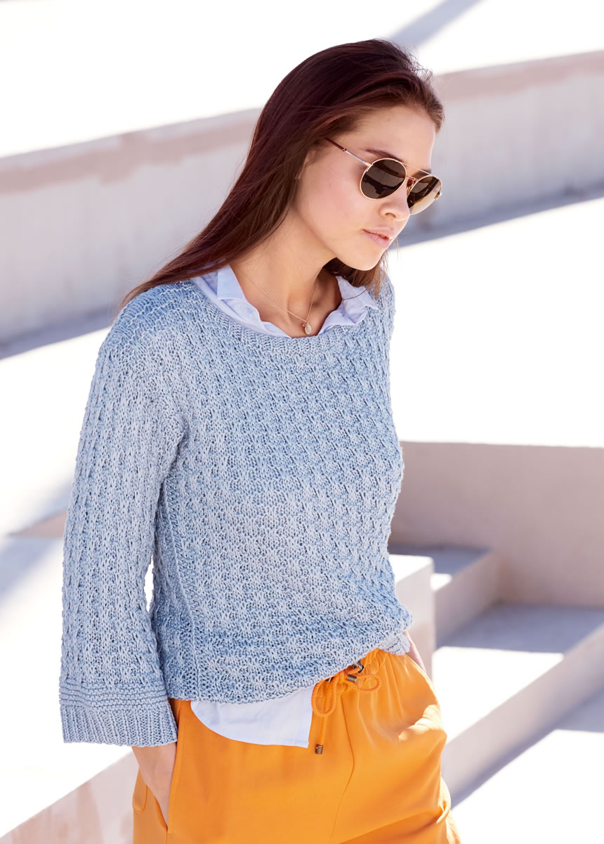 Lana Grossa PULLOVER IN WOVEN SLIP STITCH Seta