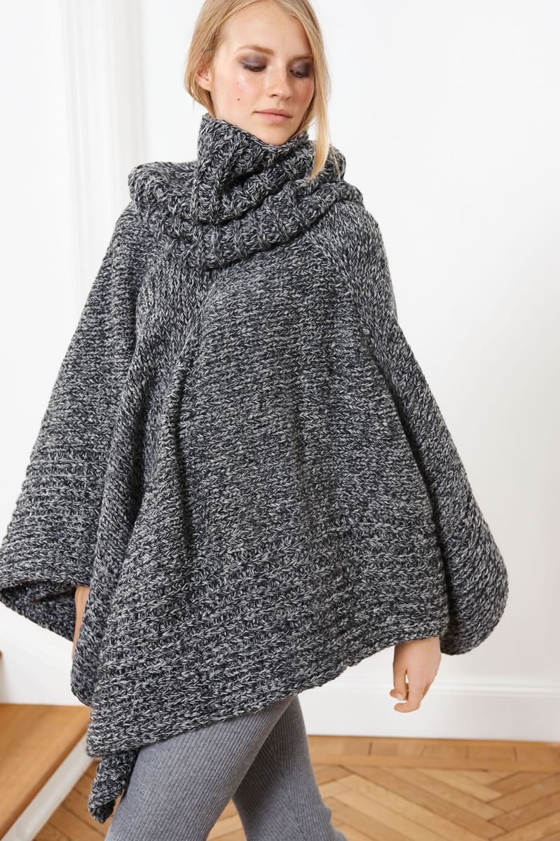 Lana Grossa PONCHO Alta Moda Superbaby Jaspè