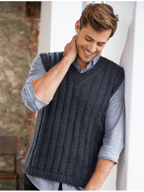 Lana Grossa MEN'S SLIPOVER Cool Wool Melange