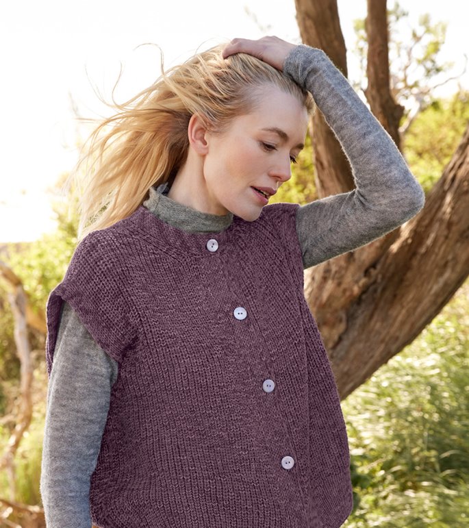 Lana Grossa SLEEVELESS JACKET Cool Wool Vintage