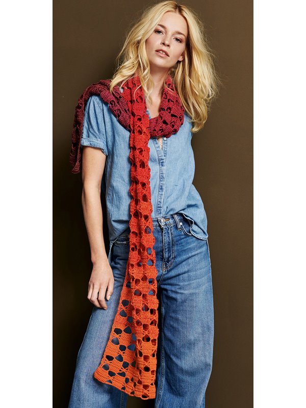 Lana Grossa CROCHETED SCARF Shades of Merino Cotton