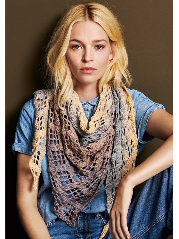 Lana Grossa CROCHETED TRIANGULAR SHAWL Shades of Merino Cotton