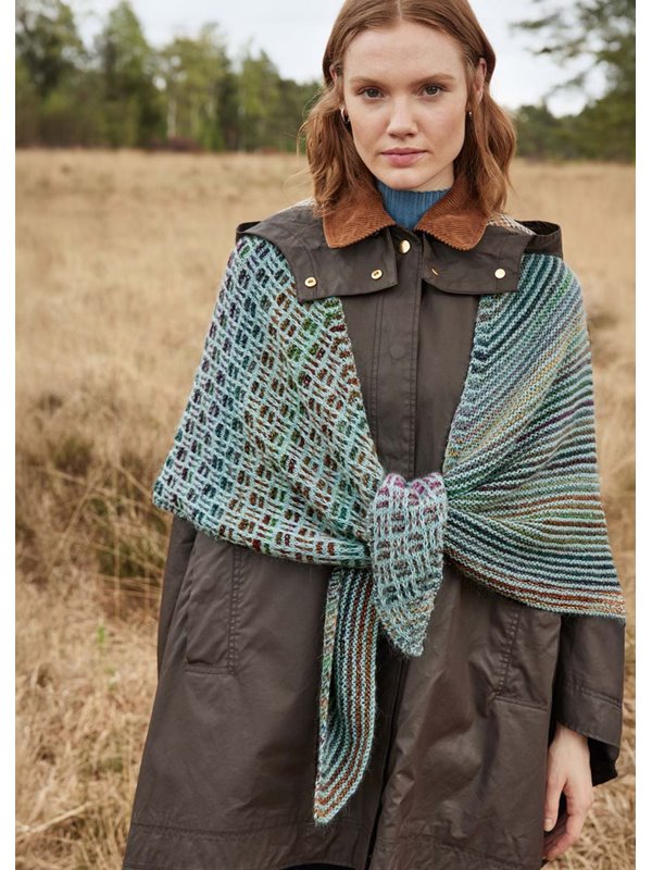 Lana Grossa TRIANGULAR SHAWL Colorissimo, Ecopuno & Silkhair