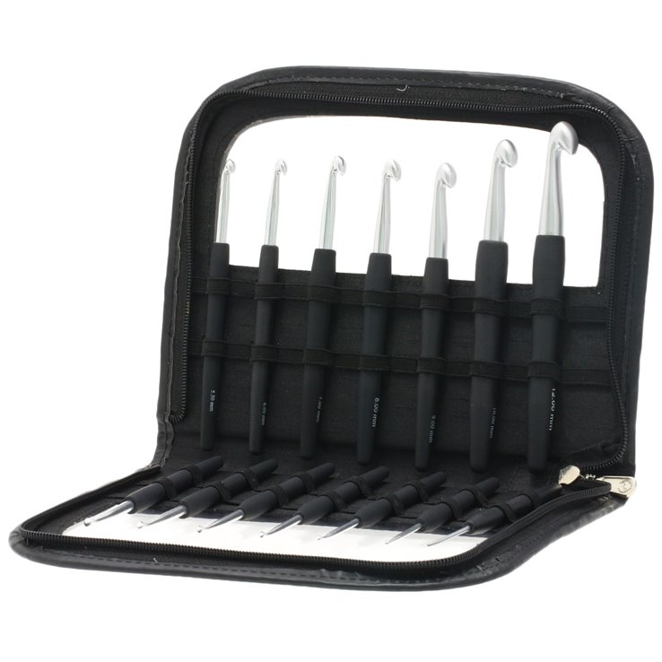 Lana Grossa Crochet hook-set aluminum with soft grip