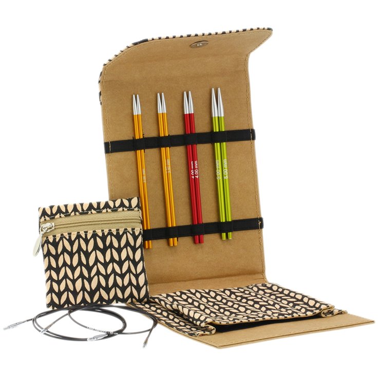 Lana Grossa Interchangeable needle set aluminium rainbow small (brown)