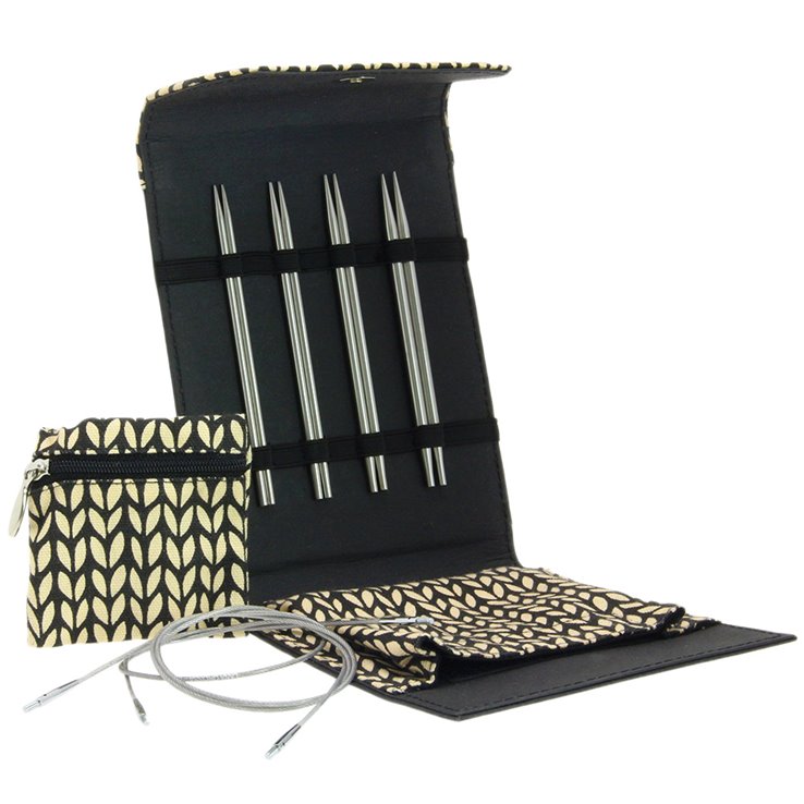 Lana Grossa Interchangeable needle set stainless steel small (black)