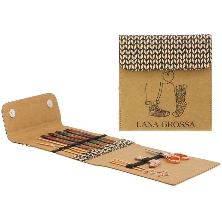 Lana Grossa Double pointed needle set design-wood Multicolor by Tanja Steinbach