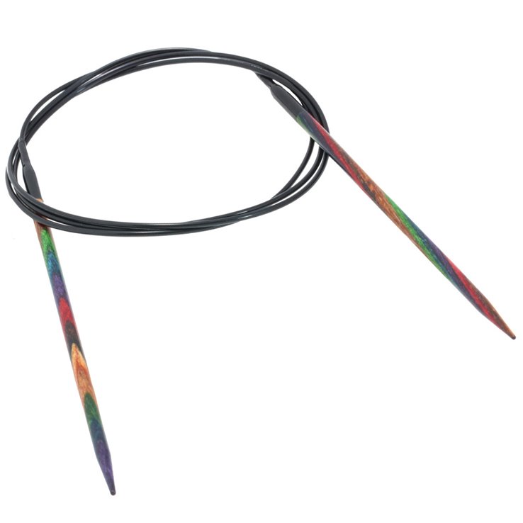 Lana Grossa Circular knitting needle design-wood multicolor 3,25mm/100cm