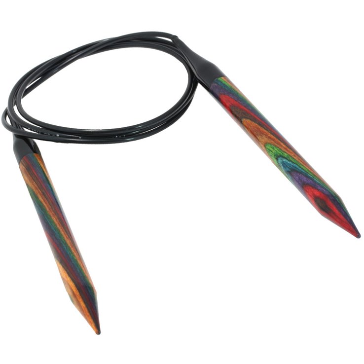 Lana Grossa Circular knitting needle design-wood multicolor 9mm/100cm