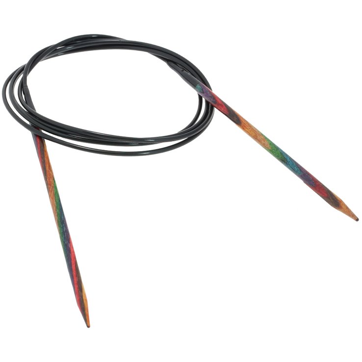 Lana Grossa Circular knitting needle design-wood multicolor 3,75mm/120cm