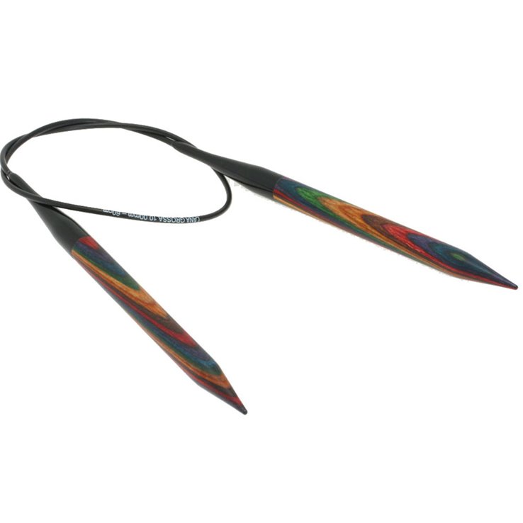 Lana Grossa Circular knitting needle design-wood multicolor 10mm/60cm