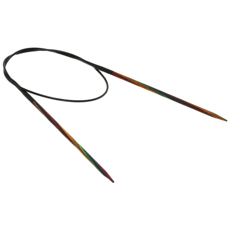 Lana Grossa Circular knitting needle design-wood multicolor 3,75mm/60cm